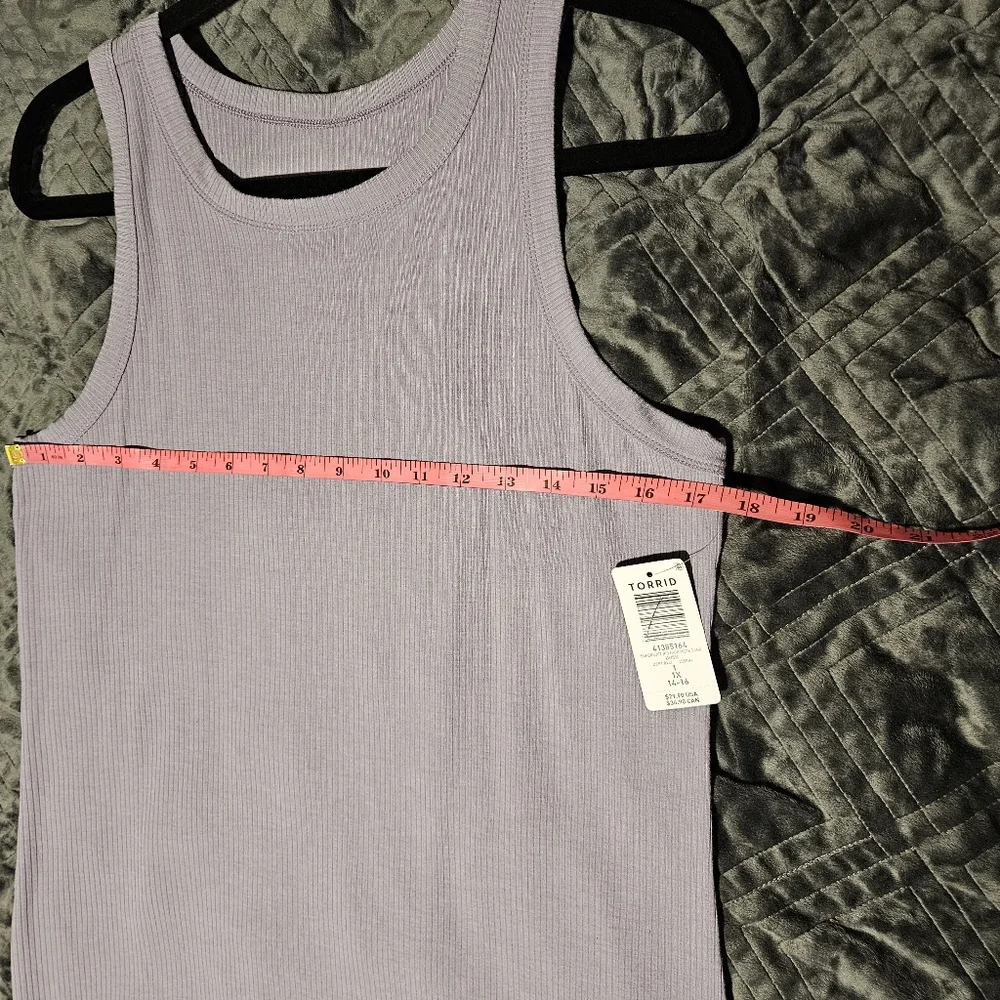 Torrid Super Soft Ribbed High Neck Tank Top in Dusk Size 1X NWT - Picture 10 of 13